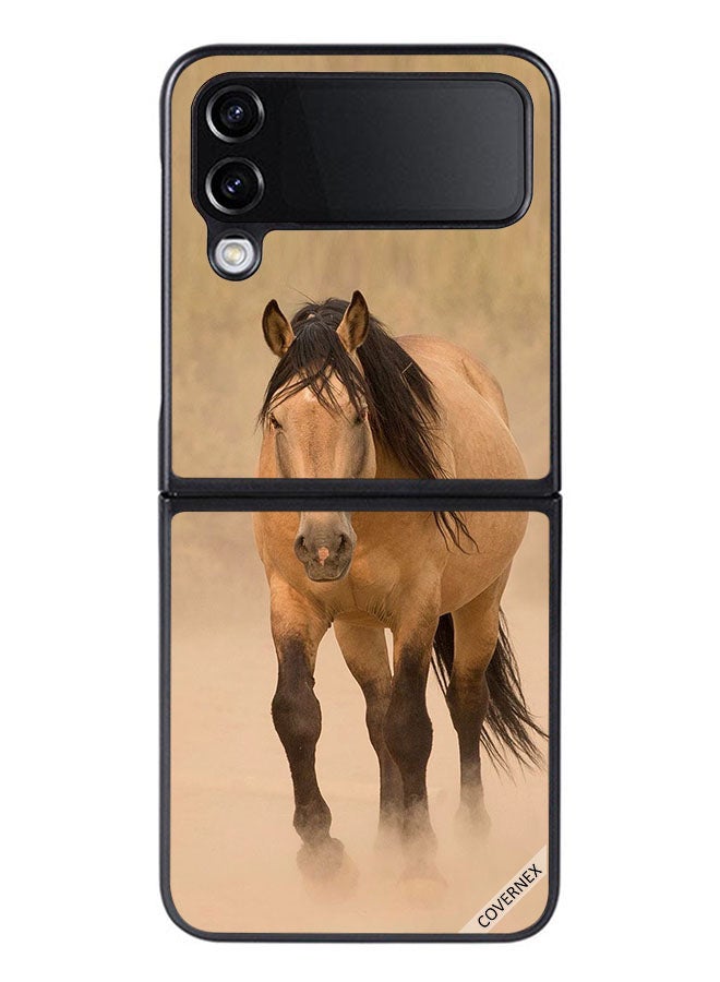 Covernex Protective Case Cover For Samsung Galaxy Z Flip 4 Horse Race - Image 1