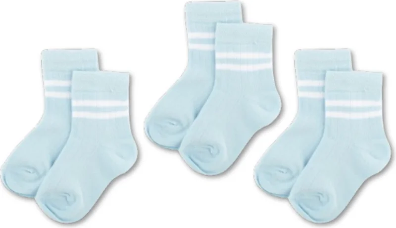 Novibaby 3-Pack Cotton Kids College Socks Baby Unisex Girls Women Boys School Socks, White Black Pink