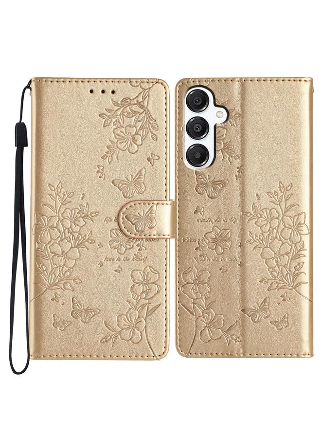 S-TOP Case For Samsung Galaxy A36 5G Butterflies and Flowers Leather Phone Case - Image 1