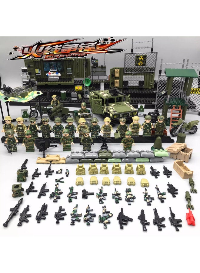 Military Fire Wire Fighter Thunder Command Institute Men's Armored Vehicle Military Special Forces Minifigures Dolls Assembled Toys Building Blocks-Color:Color 2 Vehicles 12 Special Forces B  - Image 2
