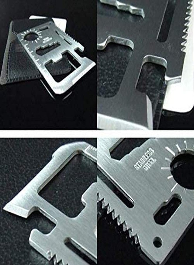VENEKETY Multi-Purpose 11 in 1 Credit Card Size Wallet Ninja Pocket Tool Small Silver - Image 4