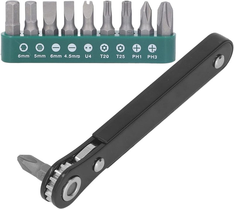 klarako ' Mini Screwdriver Set 11Pcs Ratchet Maximum 90 Degree Flexibility Tool Belt Compact 4In Screwdrivers Set - Image 4