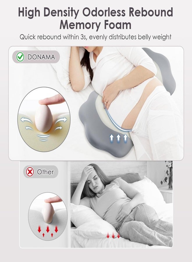 DONAMA Pregnancy Pillows for Sleeping, Memory Foam Maternity Pillow Support for Back Belly HIPS, Adjustable Travel Wedge Pillow for Pregnant Women, Side Spleeping Pregnant Pillows with Cooling Pillowcase - Image 4