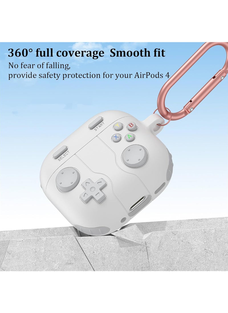 Rock Pow - Cute Case Compatible with AirPods 4 with Active Noise Cancellation with Keychain, Cartoon Anime Game Console Funny Soft Silicone Shockproof Wireless Charging Case - Image 1