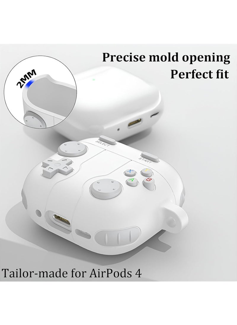 Rock Pow - Cute Case Compatible with AirPods 4 with Active Noise Cancellation with Keychain, Cartoon Anime Game Console Funny Soft Silicone Shockproof Wireless Charging Case - Image 1