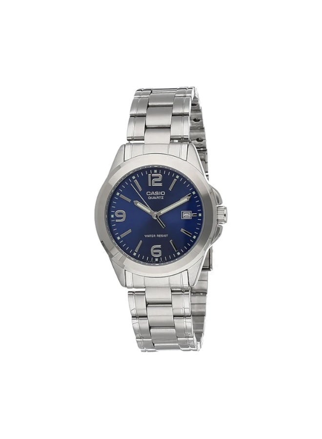 Casio LTP-1215A-2ADF Women’s Stainless Steel Analog Watch – Classic Silver Bracelet with Blue Dial - Image 1
