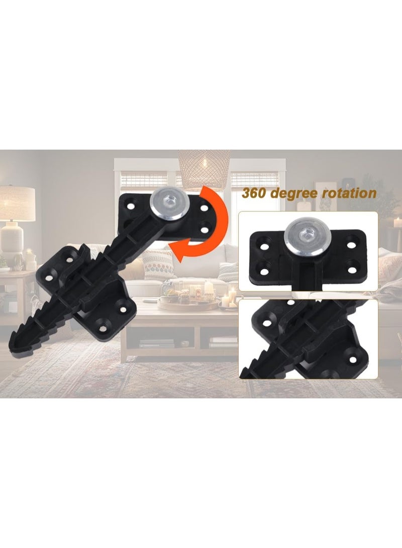 14x6cm Plastic Sectional Sofa Invisible Interlocking Sofa Connector Bracket with Hardware Rotate 360 Degree Pack of 6 - Image 4