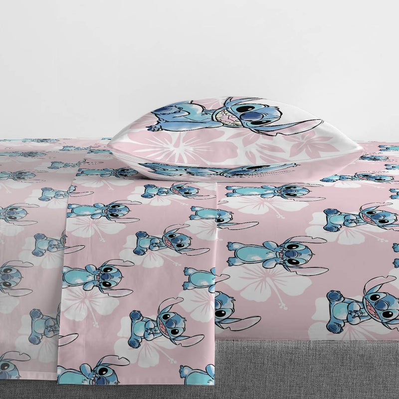 Jay Franco Disney Lilo & Stitch Full Comforter Set - 7 Piece Bedding Includes Sheet Set & Pillow Covers - Super Soft Kids Floral Bedding - Image 4