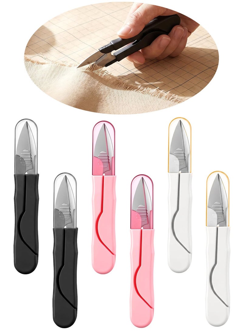 6Pcs Thread Scissors, Portable Stainless Steel Yarn Scissors, Mini Embroidery Sewing Craft Thread Cutter for Knitting Cross Stitch DIY Projects - Image 1
