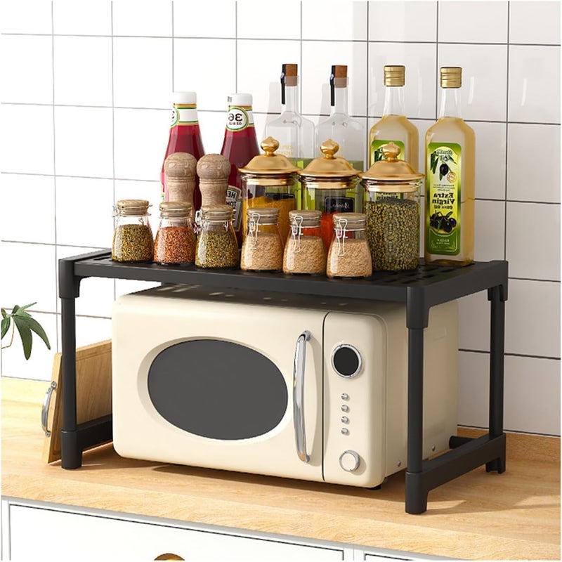 Multi-Purpose Kitchen Storage Rack – 2-Tier Microwave Stand – Heavy-Duty Metal Organizer for Cookware, Utensils & Spices - Image 1