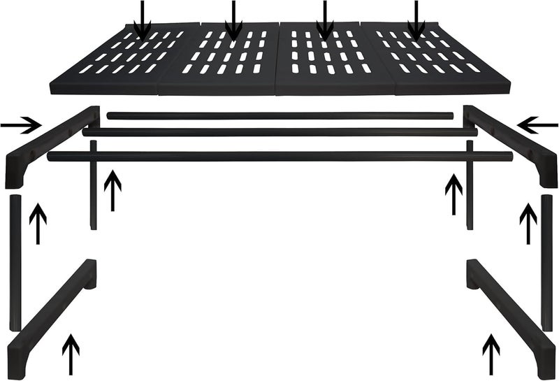 Multi-Purpose Kitchen Storage Rack – 2-Tier Microwave Stand – Heavy-Duty Metal Organizer for Cookware, Utensils & Spices - Image 5