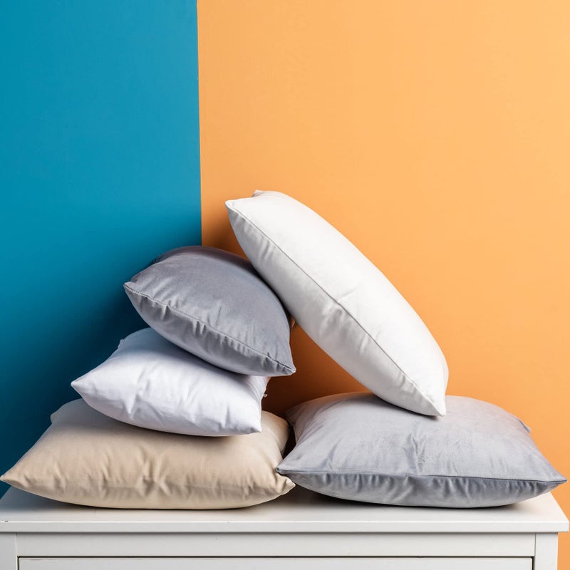 JUSPURBET White Lumbar Velvet Throw Pillow Covers 14x24 inch Set of 2 for Living Room Couch Sofa Bedroom Decorative Rectangle Solid Soft Cushion Cases with Invisible Zipper - Image 5