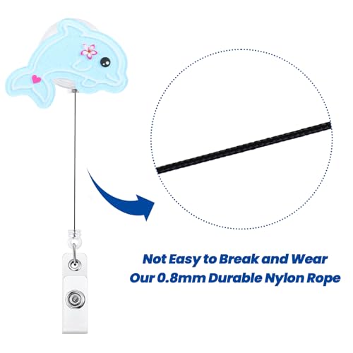 BVIIE Funny Pediatric Badge Reel, Cute Dolphin Retractable ID Card Badge Holder, Name Tag Work Badge Clip for RN LPN CNA MA ER Night Shift Nurse Nursing Student ​​Psychiatrist​, Nurse Gifts, Teacher Gifts - Image 5