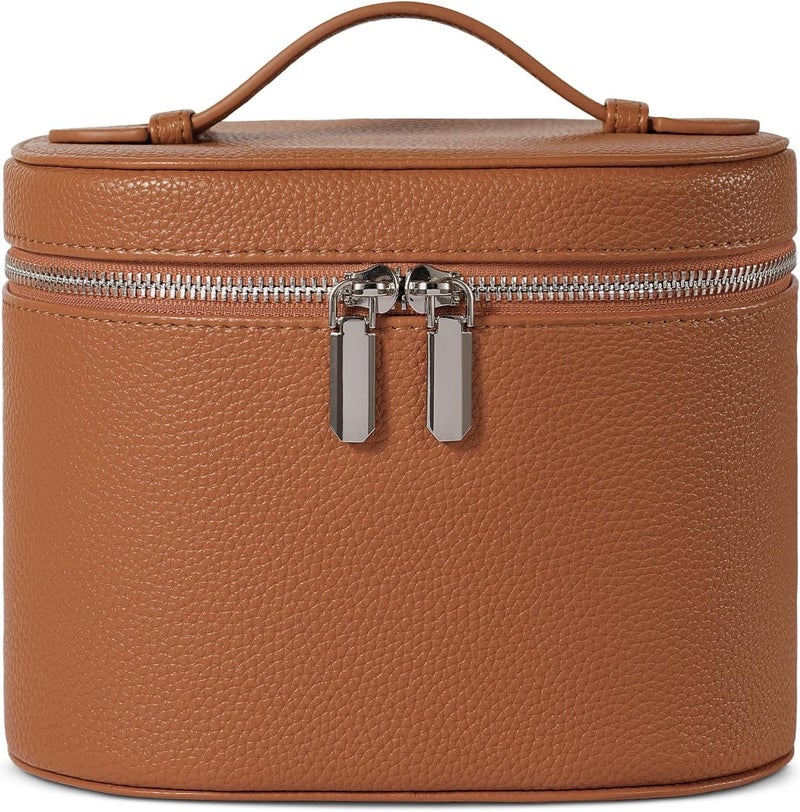 honitty Makeup Bag Travel Makeup Bag with Compartments and Handle Portable Toiletry Bag for Women - Image 2