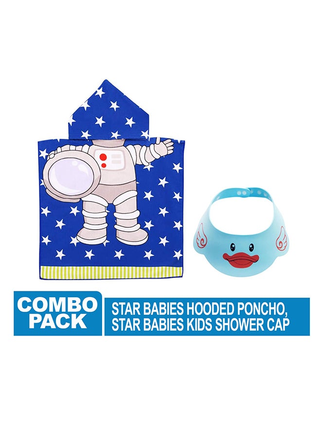 STAR BABiES حزم كومبو - منشفة بغطاء رأس/قبعة استحمام للأطفال - أزرق - Image 2