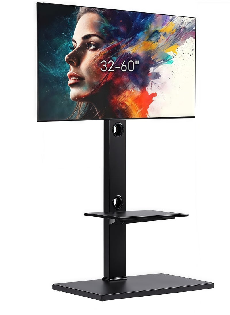 FlashHawk Floor TV Stand with MDF Shelf for 32-60 inch LCD TV,Height Adjustable TV Stand with Cable Management for Liveing Room  - Image 1