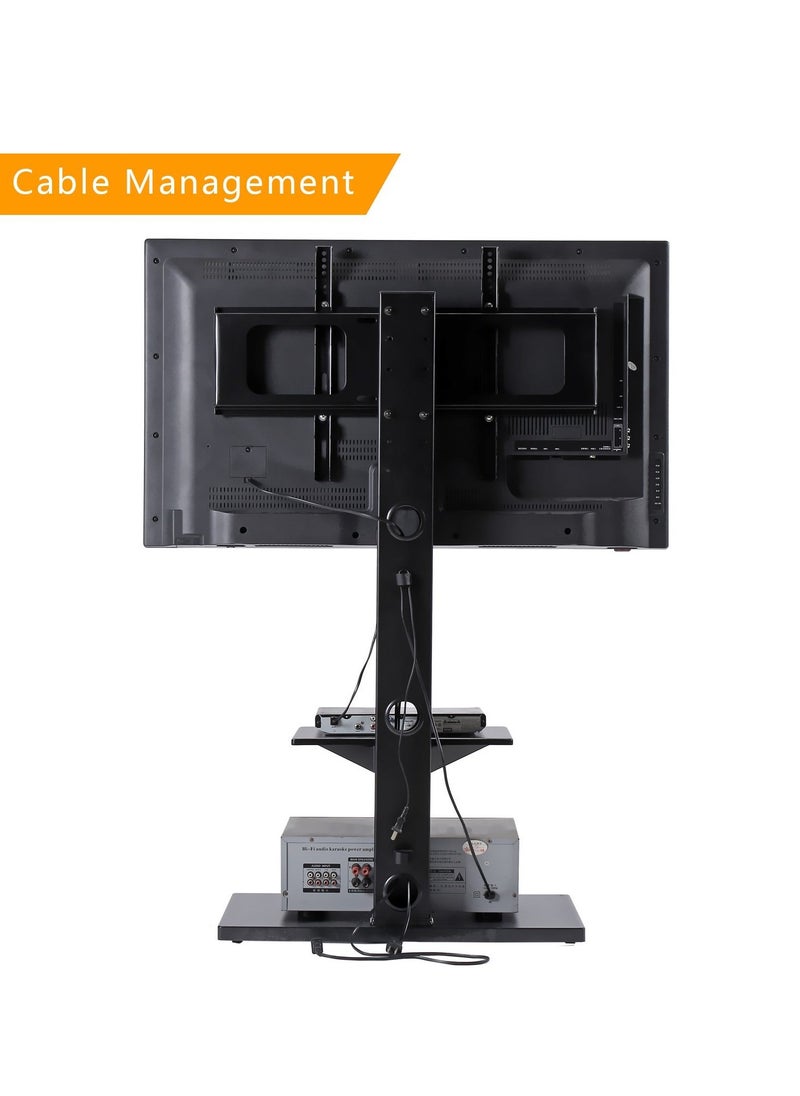 FlashHawk Floor TV Stand with MDF Shelf for 32-60 inch LCD TV,Height Adjustable TV Stand with Cable Management for Liveing Room  - Image 4