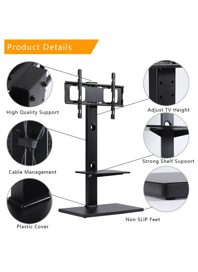 FlashHawk Floor TV Stand with MDF Shelf for 32-60 inch LCD TV,Height Adjustable TV Stand with Cable Management for Liveing Room  - Image 3