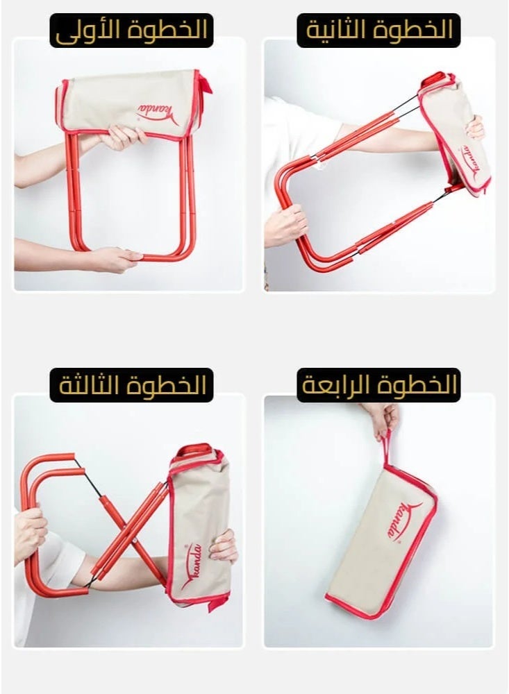 كرسي محمول قابل للطي مخصص للأنشطة الخارجية مثل التخييم، النزهات، وصيد الأسماك. - Image 2