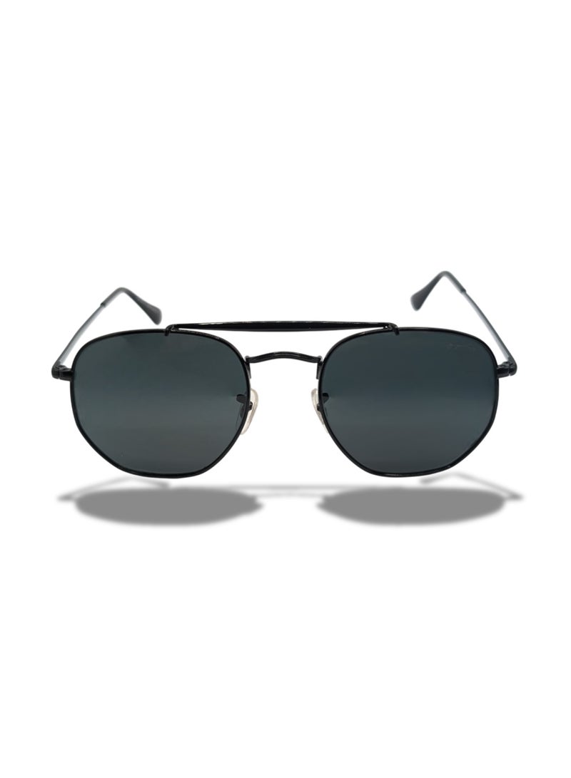 سيجنتشر SIG 3648 002 نظارة شمسية سوداء مارشال مربعة للجنسين بتصميم هندسي طيار - Image 2