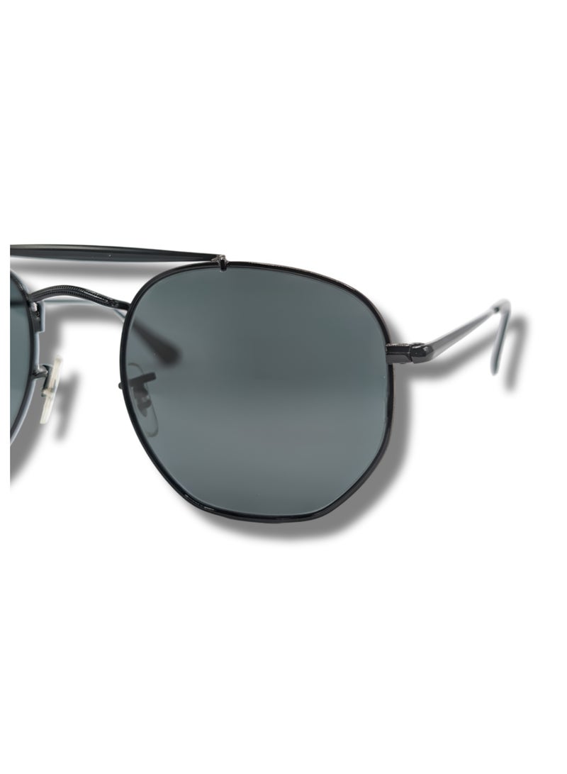 سيجنتشر SIG 3648 002 نظارة شمسية سوداء مارشال مربعة للجنسين بتصميم هندسي طيار - Image 3