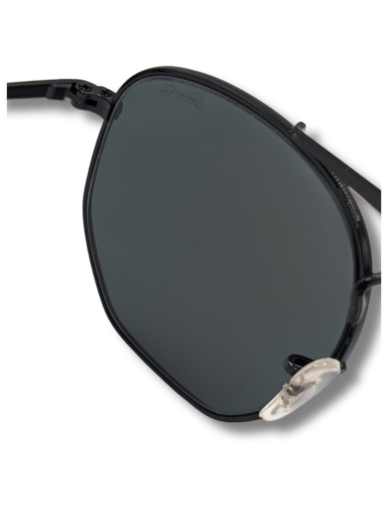 سيجنتشر SIG 3648 002 نظارة شمسية سوداء مارشال مربعة للجنسين بتصميم هندسي طيار - Image 4