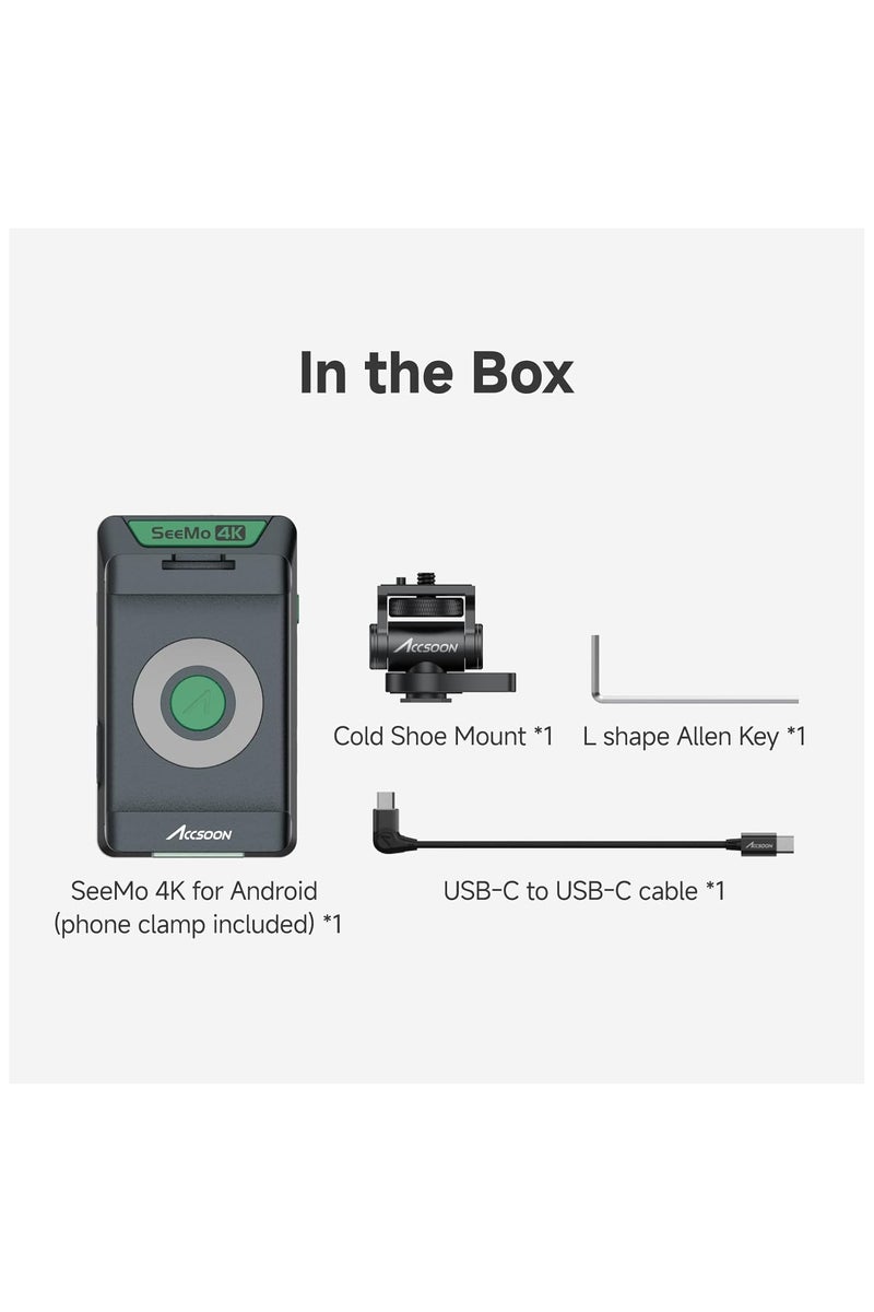 Accsoon SeeMo 4K HDMI Video Transmitter for Android – Turns Smartphone into Professional Monitor, Live Streaming & Recording - Image 2