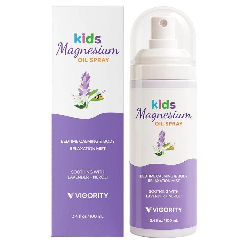 VIGORITY Kids Magnesium Sleep Spray with Lavender & Neroli â€“ Calming Bedtime Mist for Legs, Feet & Body - Gentle Magnesium Oil Spray for Kids - Aromatherapy Pillow & Room Spray for Relaxation & Comfort - Image 1