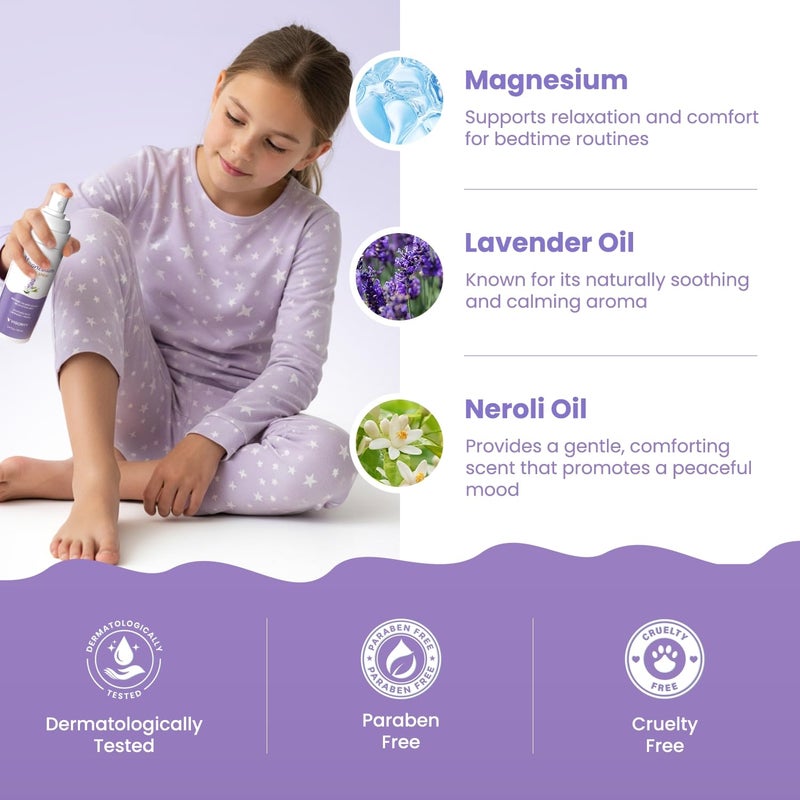 VIGORITY Kids Magnesium Sleep Spray with Lavender & Neroli â€“ Calming Bedtime Mist for Legs, Feet & Body - Gentle Magnesium Oil Spray for Kids - Aromatherapy Pillow & Room Spray for Relaxation & Comfort - Image 3