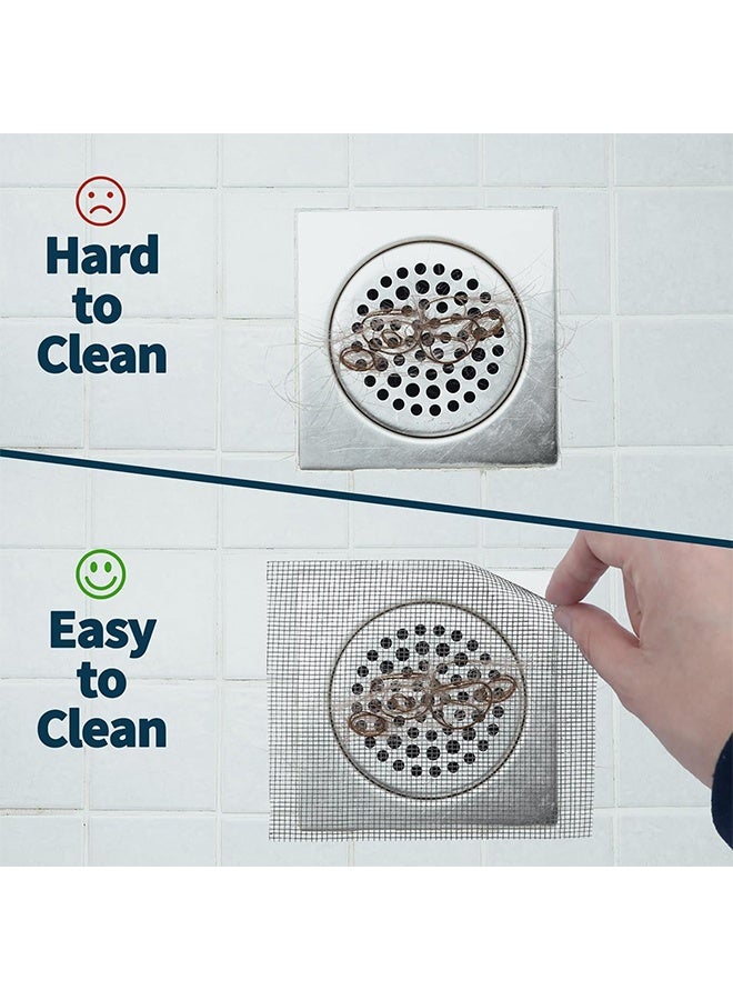Self Adhesive Shower Drain Hair Catcher Mesh Sticker  Shower Drain Hair Catcher Cutable Shower Drain Hair Catcher with Cleaning Shovel for Bathroom Kitchen Sink 10cm*10m - Image 3
