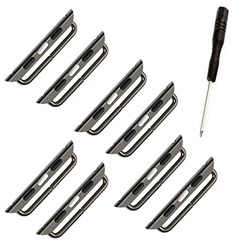LOOKSEVEN 4 Pack Watch Band Connector Kit Watch Strap with Replacement Tool Compatible with Watch Adapter 42mm 44mm 45mm 49mm(Black) - Image 2