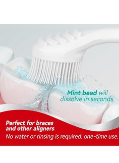 Generic 20 Pcs Mint Disposable Toothbrushes with Toothpaste and Pick for Work or Travel, Mini Travel Toothbrushes  - Image 3