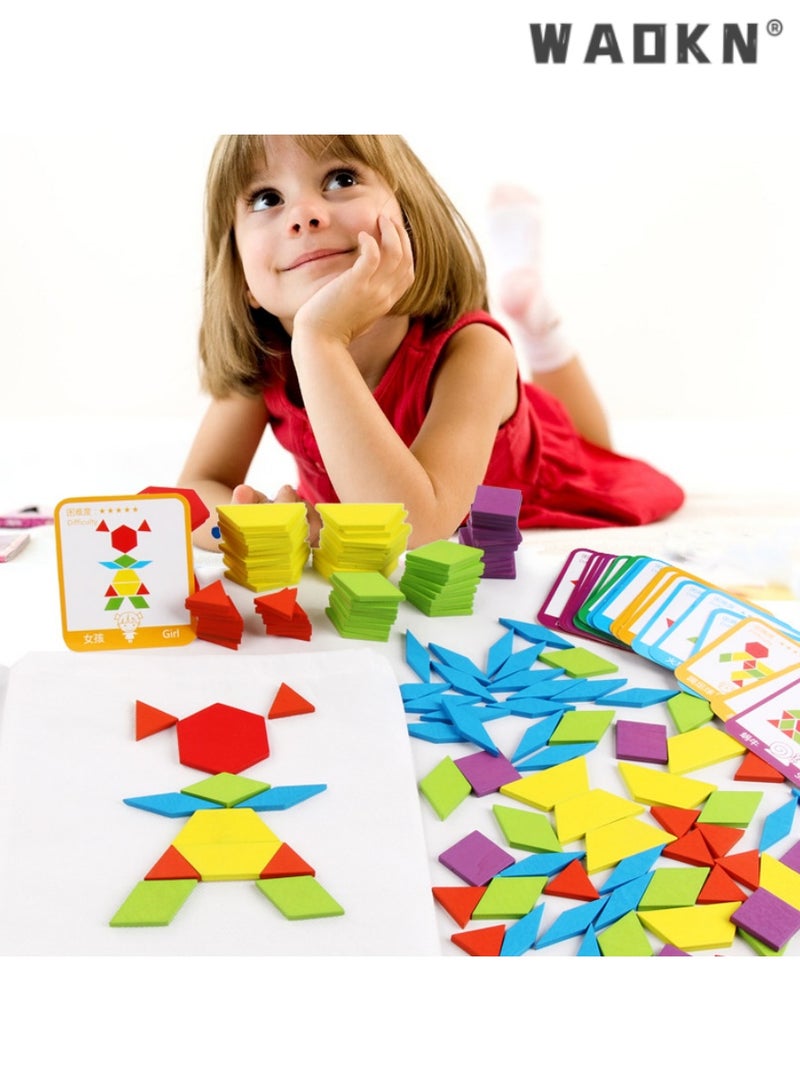 دبليو أيه أو كي أن بانوراما خشبية اللغز ، ألعاب تعليمية للأطفال ، وتطوير الذكاء المكاني والإبداع الخيار المثالي ، ومناسبة جدا للتعلم المبكر والتنمية ، ومناسبة للأطفال للعب سبعة قطعة من لعبة المجلس . - Image 1