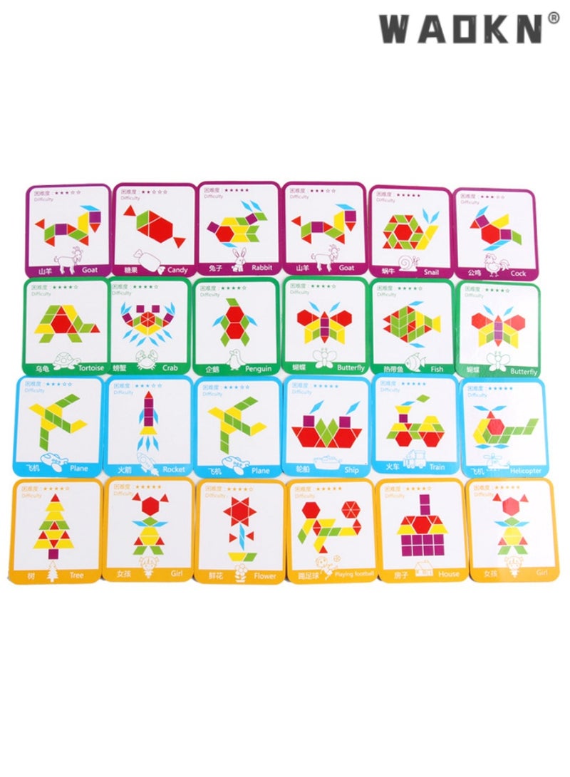 دبليو أيه أو كي أن بانوراما خشبية اللغز ، ألعاب تعليمية للأطفال ، وتطوير الذكاء المكاني والإبداع الخيار المثالي ، ومناسبة جدا للتعلم المبكر والتنمية ، ومناسبة للأطفال للعب سبعة قطعة من لعبة المجلس . - Image 2