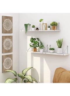 Arabest White Floating Shelf,Bedroom Living Room Decorations,Bathroom/Kitchen/Bookcase/Office Decoration with Solid Wood Wall Shelf(30+40+50cm)  - Image 2