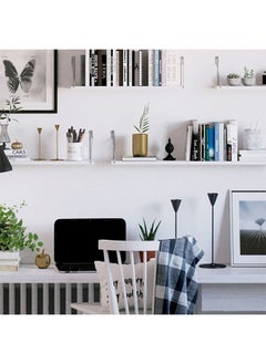 Arabest White Floating Shelf,Bedroom Living Room Decorations,Bathroom/Kitchen/Bookcase/Office Decoration with Solid Wood Wall Shelf(30+40+50cm)  - Image 4