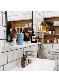 Arabest White Floating Shelf,Bedroom Living Room Decorations,Bathroom/Kitchen/Bookcase/Office Decoration with Solid Wood Wall Shelf(30+40+50cm)  - Image 5