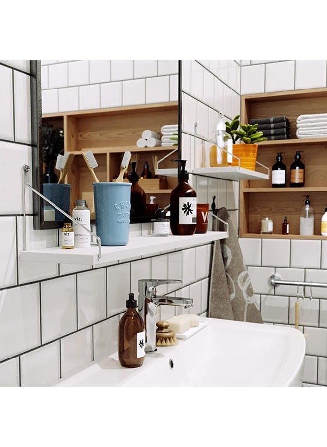 Arabest White Floating Shelf,Bedroom Living Room Decorations,Bathroom/Kitchen/Bookcase/Office Decoration with Solid Wood Wall Shelf(30+40+50cm)  - Image 5