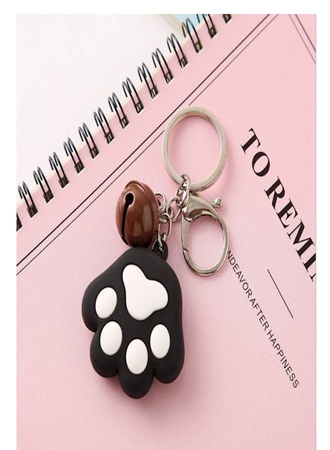 Key Chain Decorations Cat Paws Pvc Keychains Bell Jewelry Keyring - Image 2
