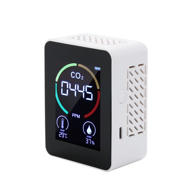 2.8-inch LCD CO2 Concentration Tester Mini Carbon Dioxide Detector Humidity & Temperature Meter Air Quality Monitor 1200mAh Lithium Battery CO2 Meter - Image 1