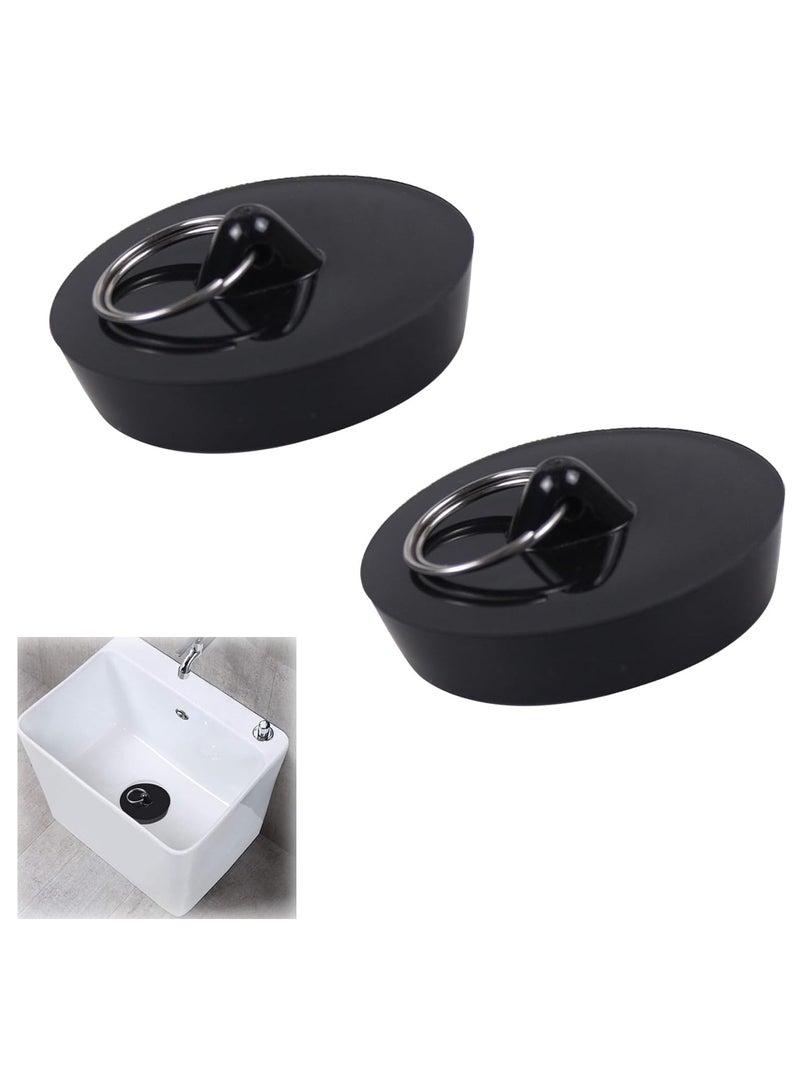 2 Pack Bathtub & Kitchen Sink Plug Set - Universal Drain Stopper Kit for Wash Basins - Fits Sizes 42mm to 45mm - Prevents Water Leakage and Keeps Sinks Clean - Image 1