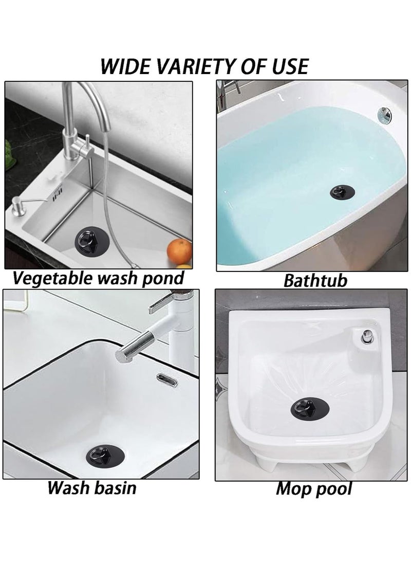 2 Pack Bathtub & Kitchen Sink Plug Set - Universal Drain Stopper Kit for Wash Basins - Fits Sizes 42mm to 45mm - Prevents Water Leakage and Keeps Sinks Clean - Image 2