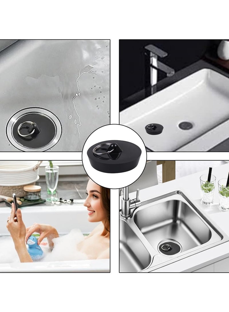 2 Pack Bathtub & Kitchen Sink Plug Set - Universal Drain Stopper Kit for Wash Basins - Fits Sizes 42mm to 45mm - Prevents Water Leakage and Keeps Sinks Clean - Image 4