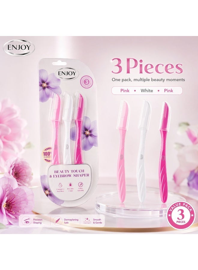 ENJOY Ultimate Precision Beauty Touch & Multi-Purpose Eyebrow Shaper – 3-Blade Pack for Flawless Brows and Smooth Skin - Image 5