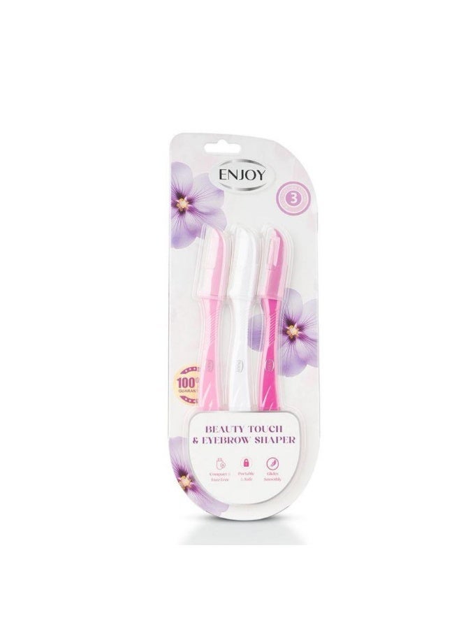 ENJOY Ultimate Precision Beauty Touch & Multi-Purpose Eyebrow Shaper – 3-Blade Pack for Flawless Brows and Smooth Skin - Image 1