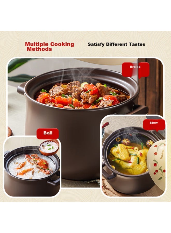 Supor Ceramic Casserole Pot For Chinese Medicine Decoction, Claypot Rice, Soup, High Temperature Resistant, Crack-resistant, Suitable For Gas Stove, 6.0l - Image 1