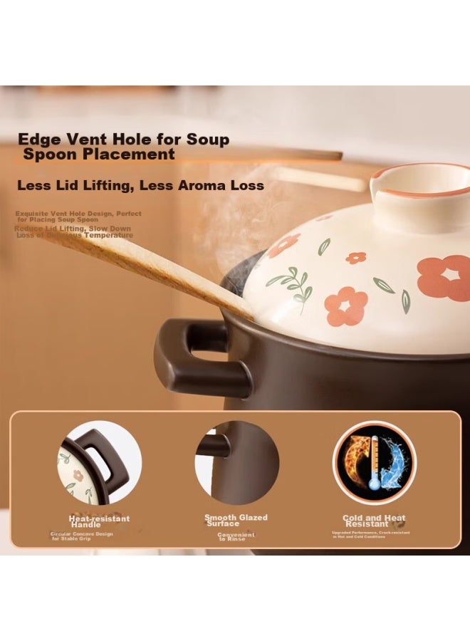 Supor Ceramic Casserole Pot For Chinese Medicine Decoction, Claypot Rice, Soup, High Temperature Resistant, Crack-resistant, Suitable For Gas Stove, 6.0l - Image 4