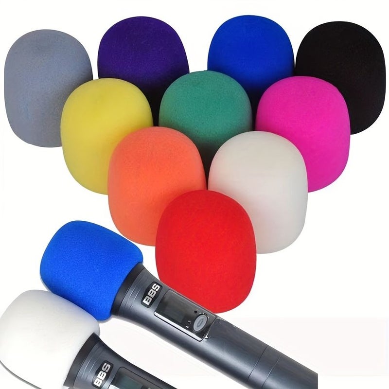 Thickened Orange Two Microphone Sponge Cover Windproof Dustproof Anti Splash U Shaped Sleeve Noise Reduction For Standard Handheld Wireless Microphone - Image 1