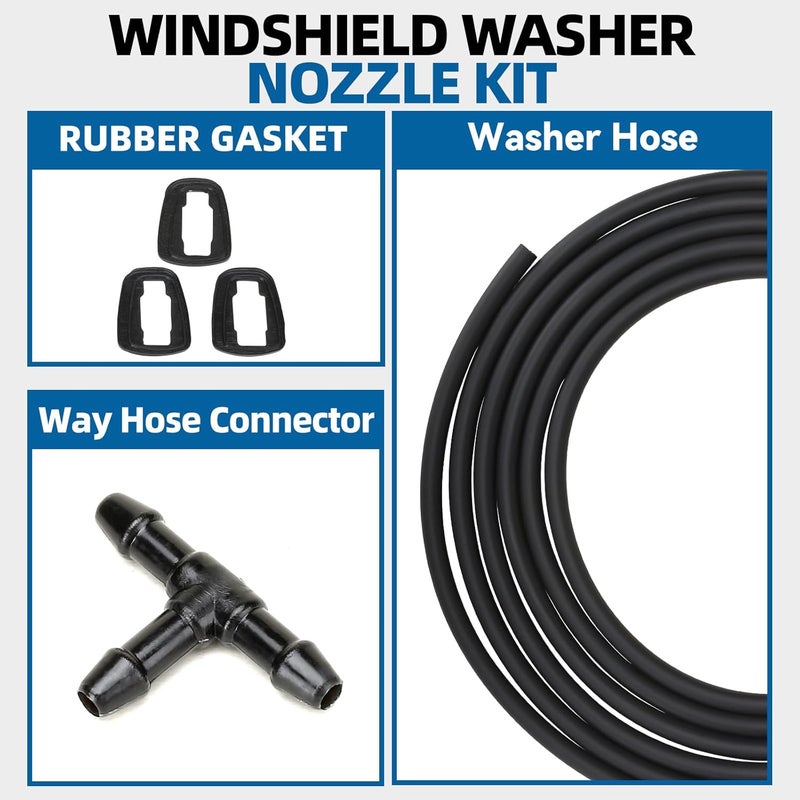 MITZONE Windshield Washer Nozzle Kit Compatible with 2005-2017 Jeep Grand Cherokee Replace 55079049AA - Image 3