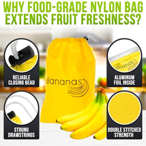 VIKROM Banana Bag To Keep Bananas Fresh - Banana Bags Storage Banana Keeper For Freshness Banana Saver - Banana Bags To Prevent Ripening Banana Storage Bag - Image 3